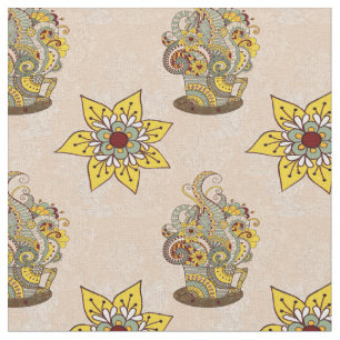 Tela Me encanta la plantilla de bordado de café