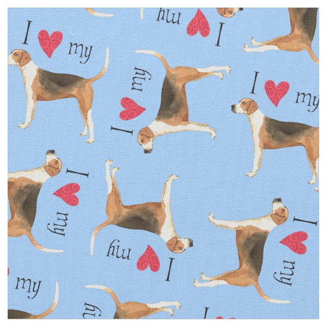 Tela Me encanta mi Foxhound americano (De cerca)