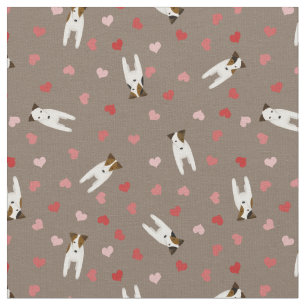 Tela Me encanta mi patrón de corazones de los perros Ja