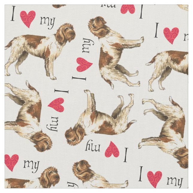 Tela Me encanta mi peluquero apuntando griffon (De cerca)