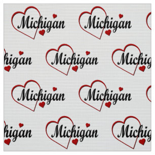 Tela Me encantan los corazones de Michigan