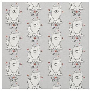 Tela Me encantan los esquíes (me encantan los perros es