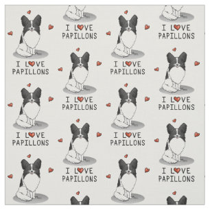 Tela Me encantan los Papillones (blancos y negros) Cora