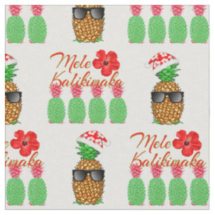 Tela Mele Kalikimaka Hawaiana Piña Feliz Navidad