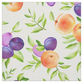 Tela Melocotones Plumas Morado Cute Fruta Botánica Colo
