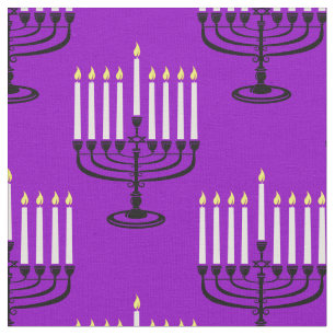 Tela menorah morada hanukkah jewish print