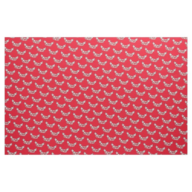 Tela Mensaje romántico de Love Scroantic en rojo (Yarda)