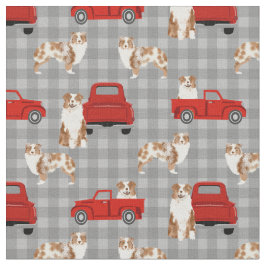 Tela Merle roja australiana y camioneta roja