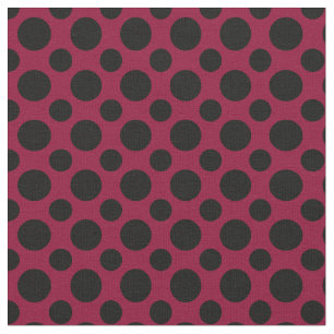 Tela Merlot elegante/lunares negros de Borgoña