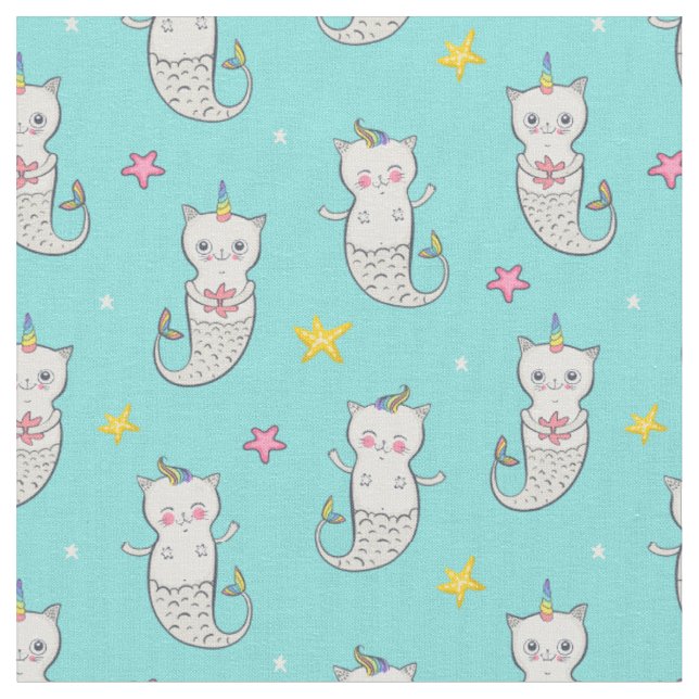 Tela Mermaid de gato (De cerca)