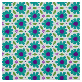 Tela MERMAID - Flores botánicas Verde azuladas cortas s