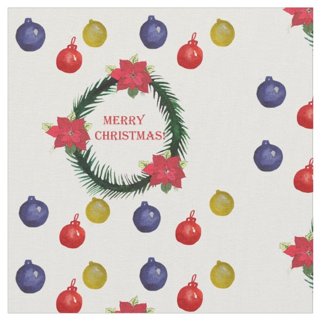 Tela Merry Christmas Personalizado Fabric (De cerca)