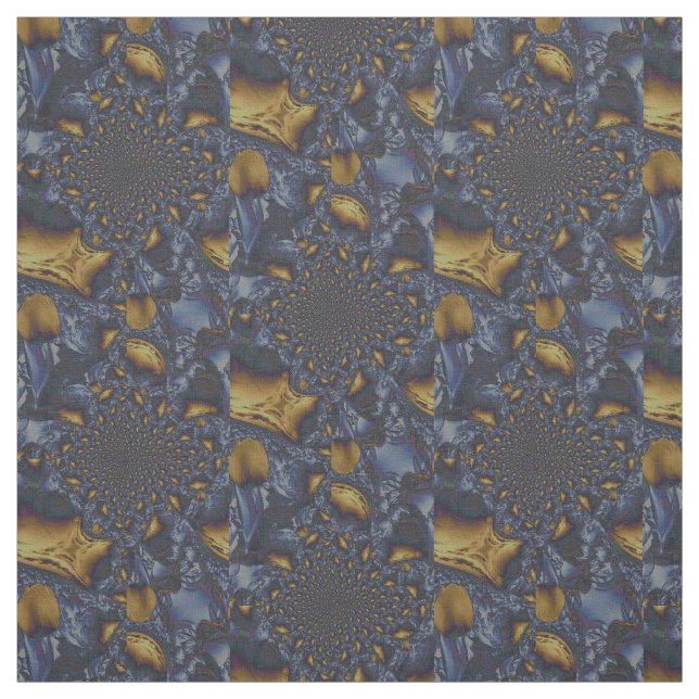 Tela Metalizado de fundición azul dorada y plateada (Retal)