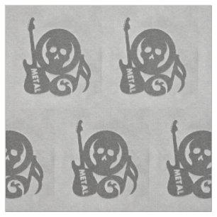Tela metalizado de la guitarra y del cráneo de la