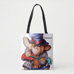 Tela Metalphant con el tote de la guitarra o el bolso