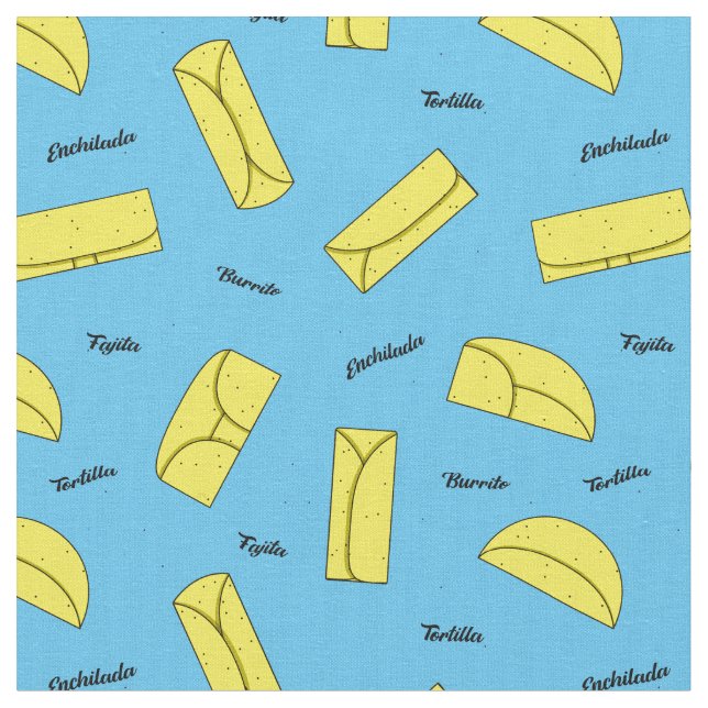 Tela Mexican Food Tortilla, Burrito, Enchilada Pattern (De cerca)