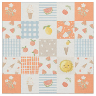 Tela Mezcla de verano - parchado de patchwork de sandía