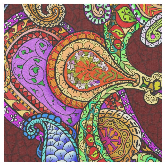 Tela Mezcla Paisley grande (De cerca)