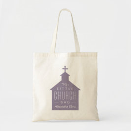 Tela Mi bolso de iglesia lindo tote personalizado púrpu
