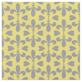 Tela Mid Century Moderno Yellow Grey Fleur de Lys
