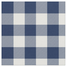 Tela Midnight Blue y White Gingham Plaid