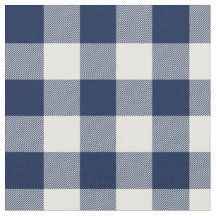 Tela Midnight Blue y White Gingham Plaid
