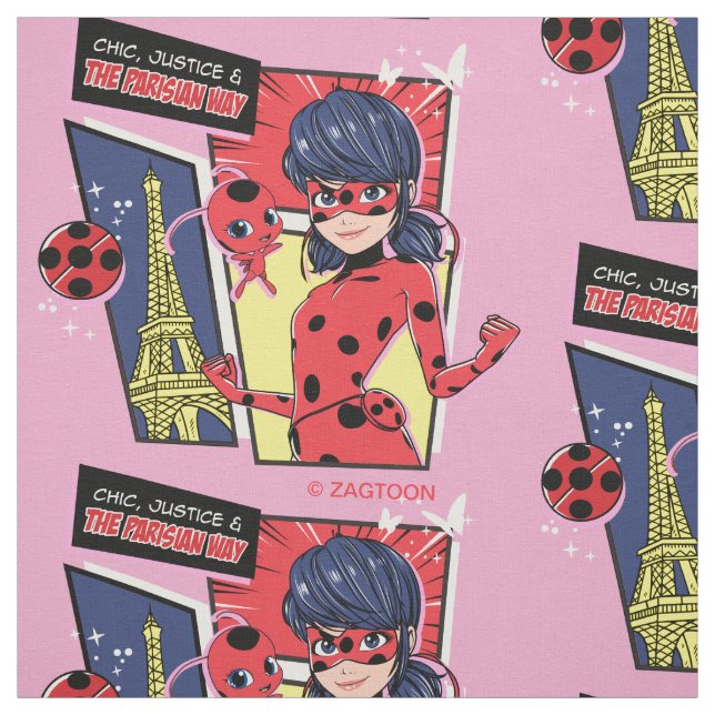 Tela Milagroso Comic Ladybug Parisian Way (Retal)