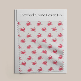 Tela Mini impresión de pincel rojo cangrejo naumático