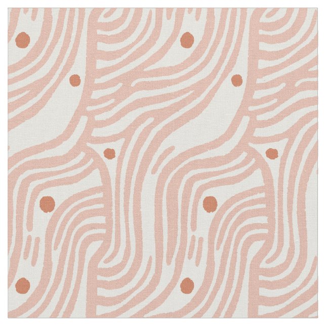 Tela Minimalist Wavy Line Dot Pattern  (De cerca)