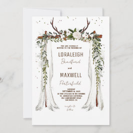 Tela minimalista del Boho - invitación a la boda