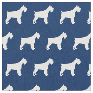 Tela Ministra Schnauzer Dog Silhouette Mascota Navy Azu