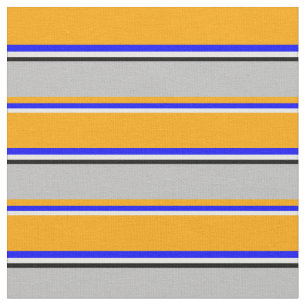 Tela Mint Cream, Blue, Naranja, Gray and Black Pattern