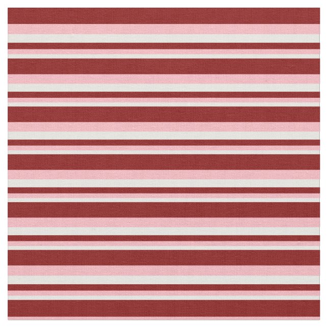 Tela Mint Cream, Light Pink and Maroon Lines (De cerca)