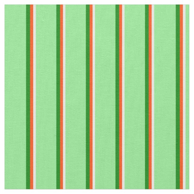 Tela Mint Cream, Red, Green y Light Green Lines (De cerca)
