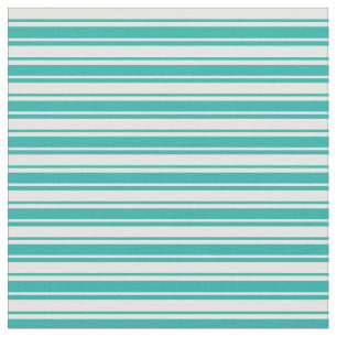 Tela Mint Cream y Light Sea Green Pattern of Stripes