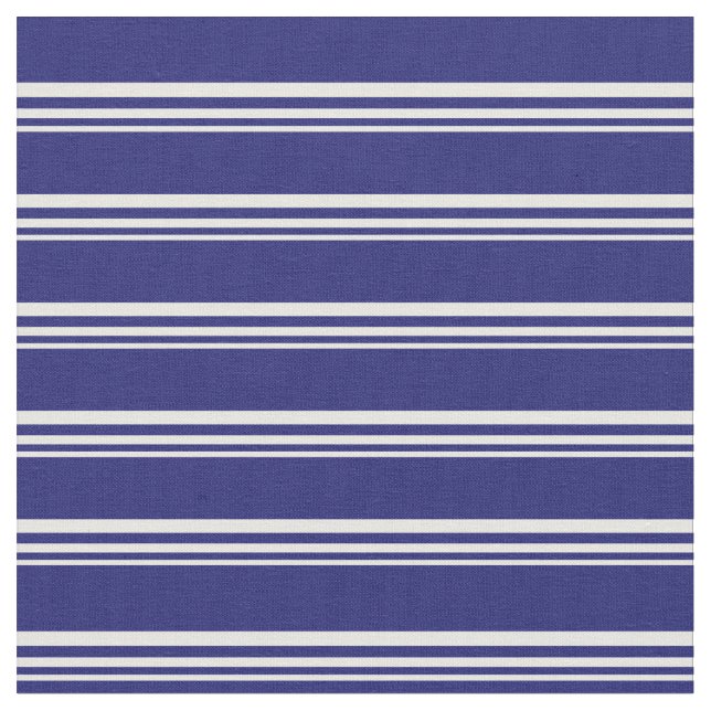 Tela Mint Cream y Midnight Blue Lined Pattern (De cerca)