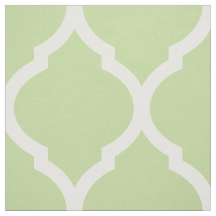 Tela Mint Green Marruecos Quatrefoil a gran escala