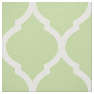 Tela Mint Green Marruecos Quatrefoil a gran escala