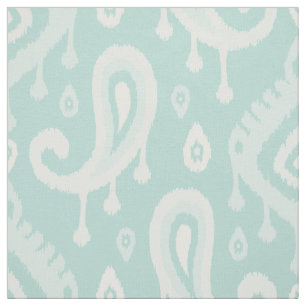 Tela Mint Ikat Paisley Gran Escala