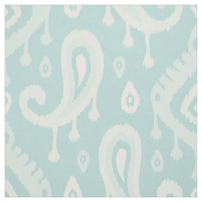 Tela Mint Ikat Paisley Gran Escala (Retal)