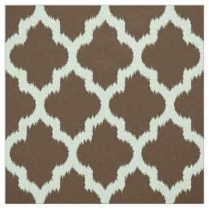 Tela Mint Quatrefoil Ikat Personalizado Brown Fondo 2