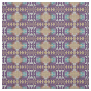 Tela Mirada étnica turquesa beige taupe rojo púrpura ac