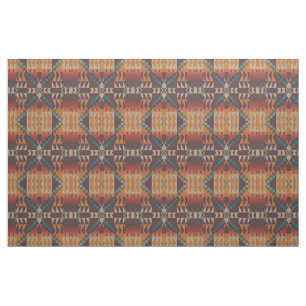 Tela Mirage Etno Taupe Marrón Rojo Azul Teal