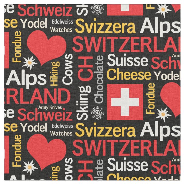 Tela Mis cosas favoritas sobre Suiza (De cerca)