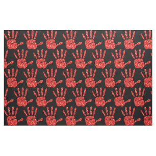 Tela MMIW Red Hand Jewand Pattern Black