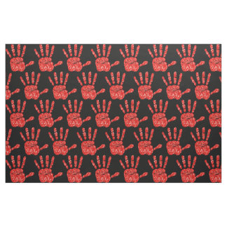 Tela MMIW Red Hand Jewand Pattern Black