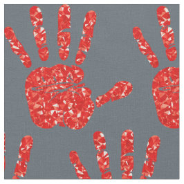 Tela MMIW Red Hand Jewand Pattern Slate Blue Gray