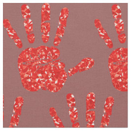 Tela MMIW Red Hand Jeweld Pattern Ladrillo rojo