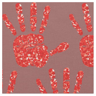 Tela MMIW Red Hand Jeweld Pattern Ladrillo rojo