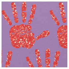 Tela MMIW Red Hand Jewled Pattern Palple Purple